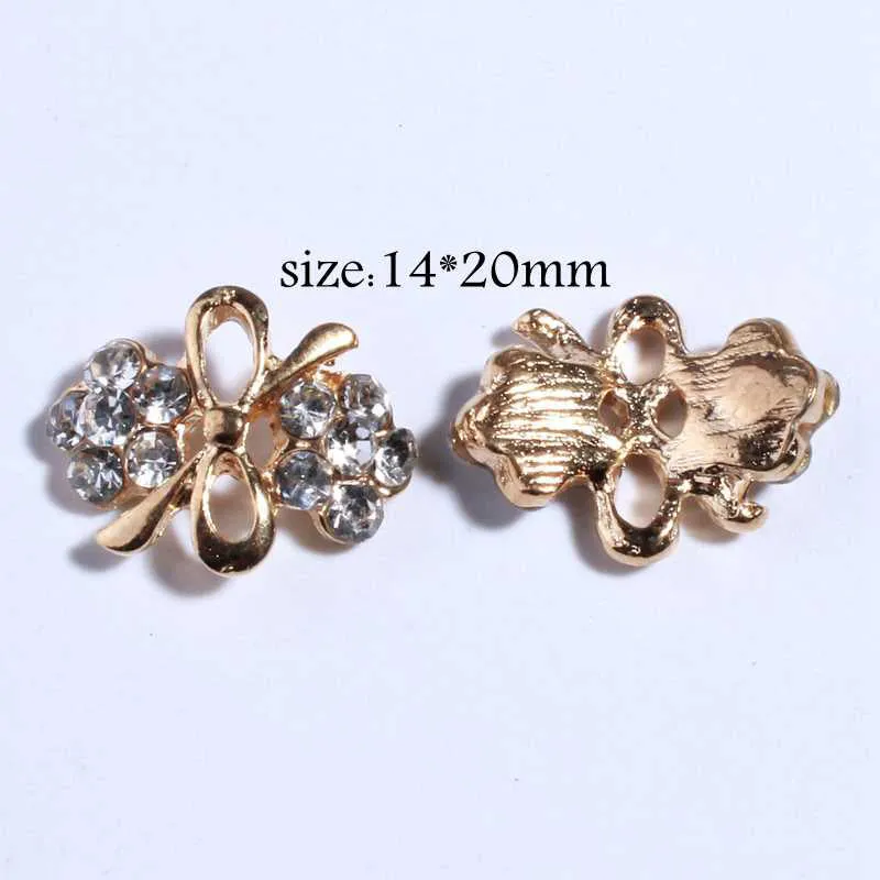 10PCS Chic Clear Crystal Rhinestone Buttons With Ivory Pearls Alloy Metal Button