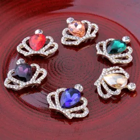 10PCS Handmade Vintage Metal Decorative Buttons Crystal Alloy Flatback Rhinestone Buttons