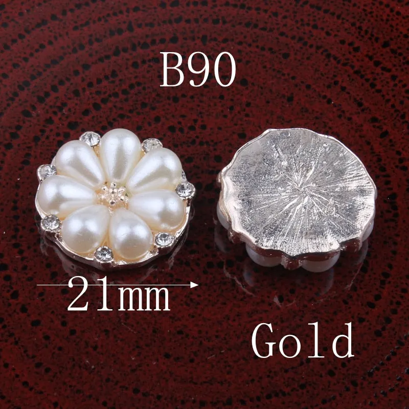 10PCS Vintage Handmade Flower Rhinestone Buttons