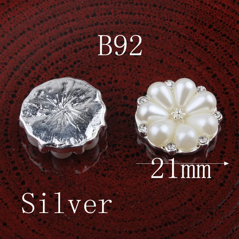 10PCS Vintage Handmade Flower Rhinestone Buttons