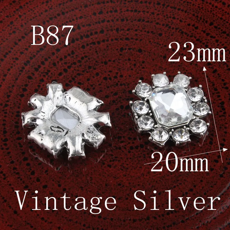 10PCS Vintage Handmade Flower Rhinestone Buttons