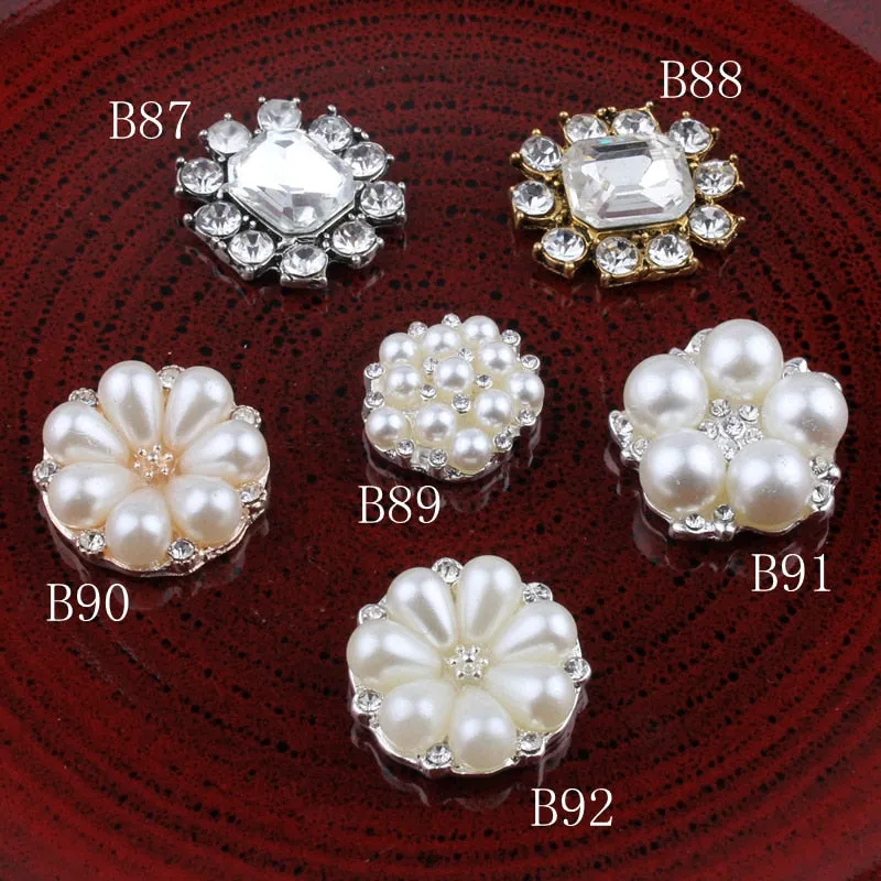 10PCS Vintage Handmade Flower Rhinestone Buttons