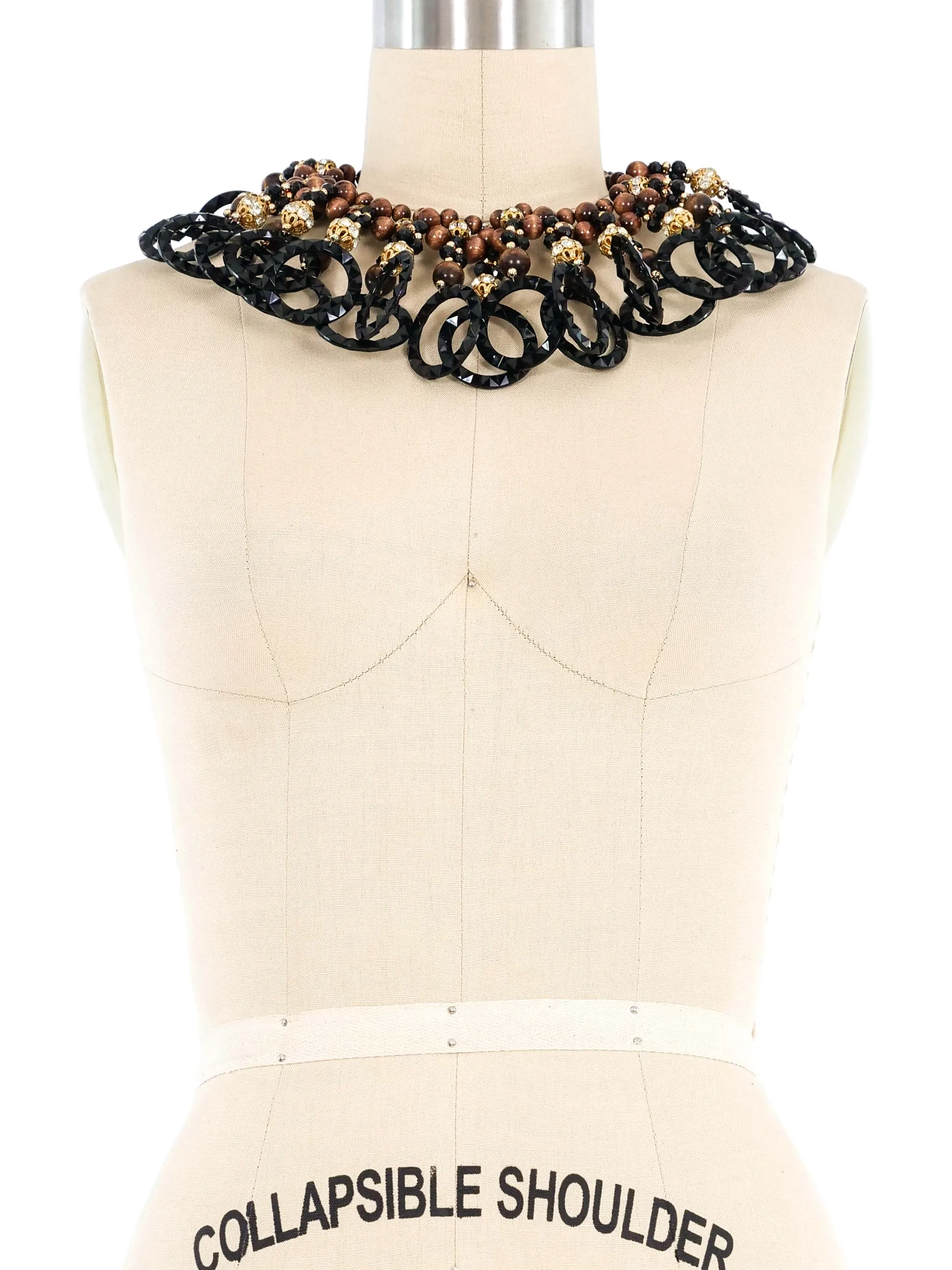 1960s Beaded Plastic Ring Collar