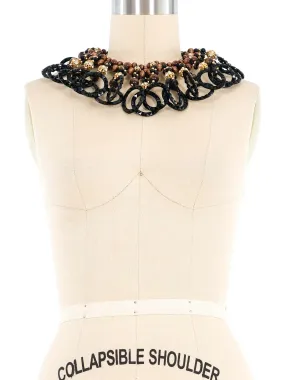 1960s Beaded Plastic Ring Collar