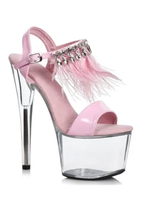 709-ZAHRA Stripper Sandal | Pink Rhinestones
