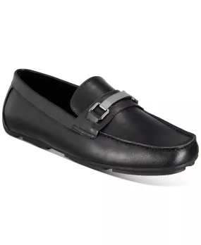 Alfani Men's Egan Faux Leather Driving Loafers  Color Black Size 8.5M