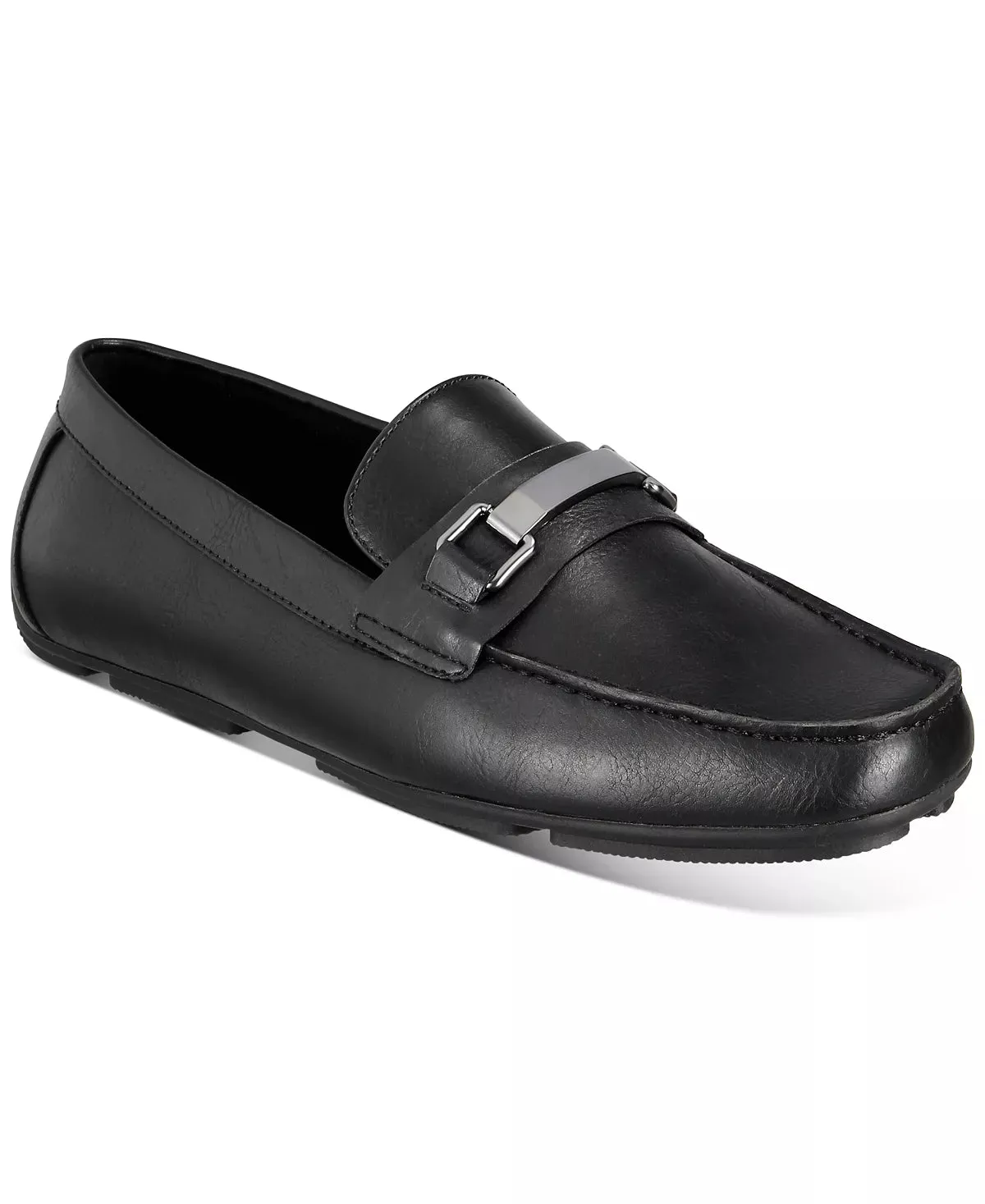 Alfani Men's Egan Faux Leather Driving Loafers  Color Black Size 8.5M