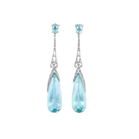 Aqua Crystal Drop Dangles
