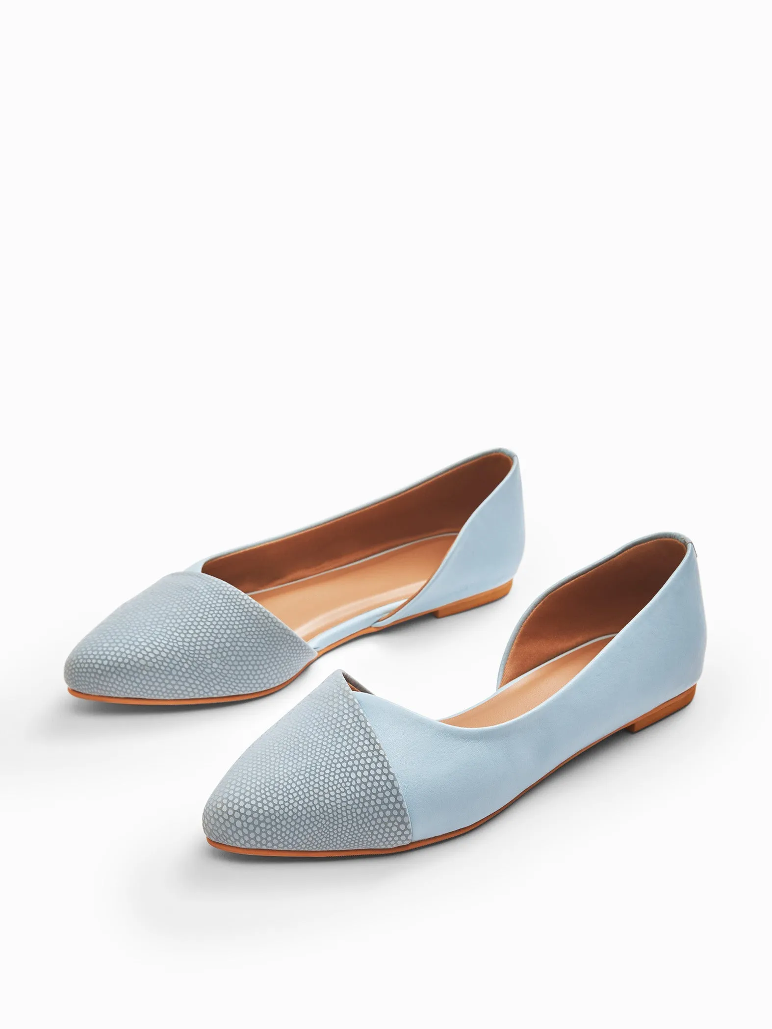 Aqua Textured Ballet Flats
