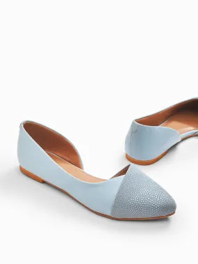Aqua Textured Ballet Flats