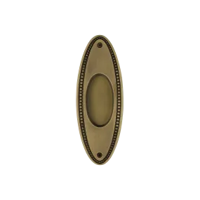 Beaded Flush Pull in Antique Brass