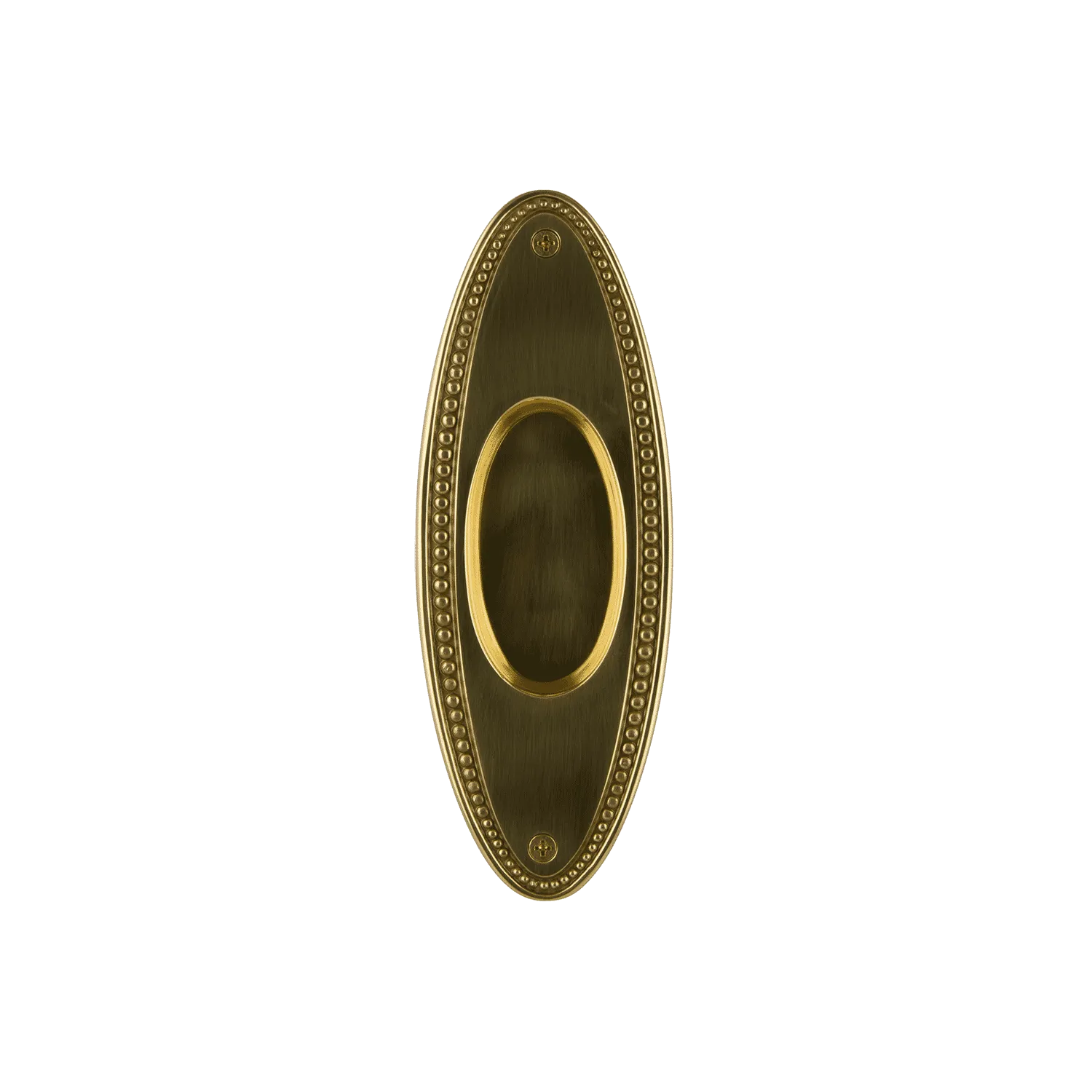 Beaded Flush Pull in Polished Brass
