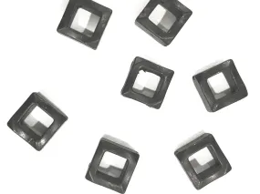 Black Matte Square Plastic Beads