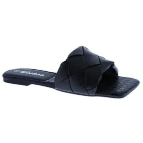 Black Squared Toe Flats