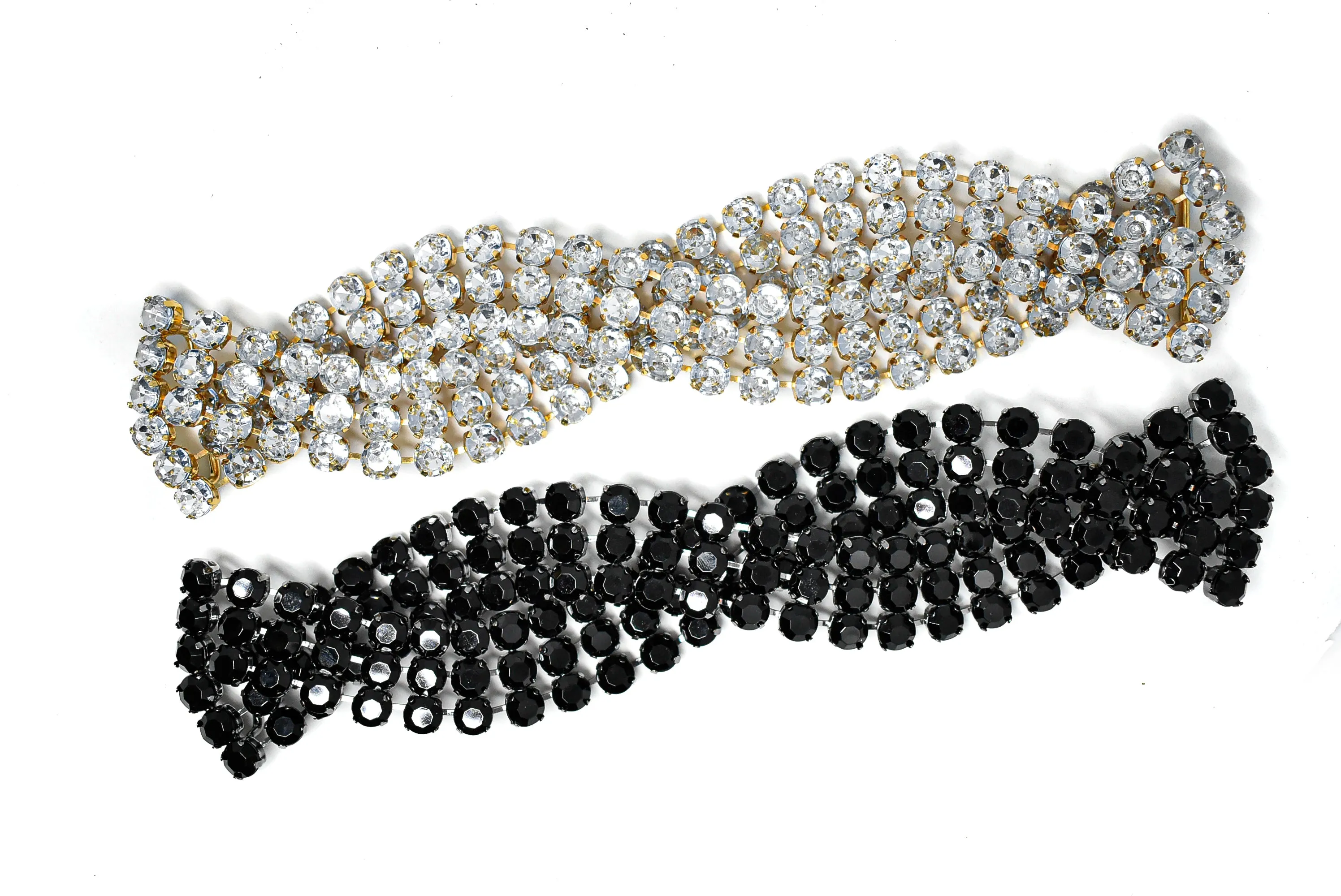 Chic 3-line Braided Rhinestone Connector/Closure