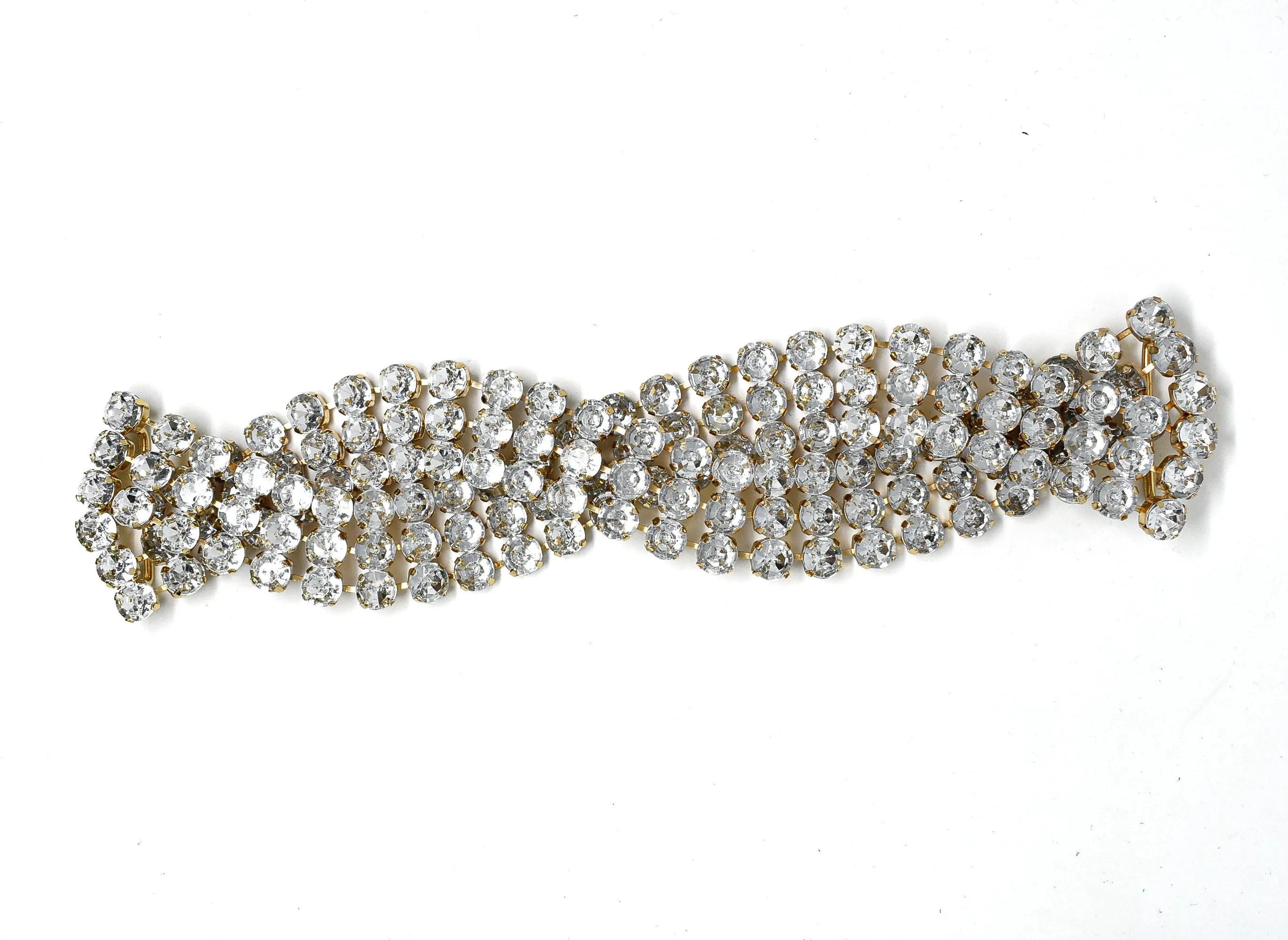 Chic 3-line Braided Rhinestone Connector/Closure
