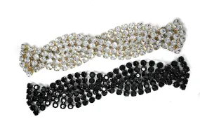 Chic 3-line Braided Rhinestone Connector/Closure