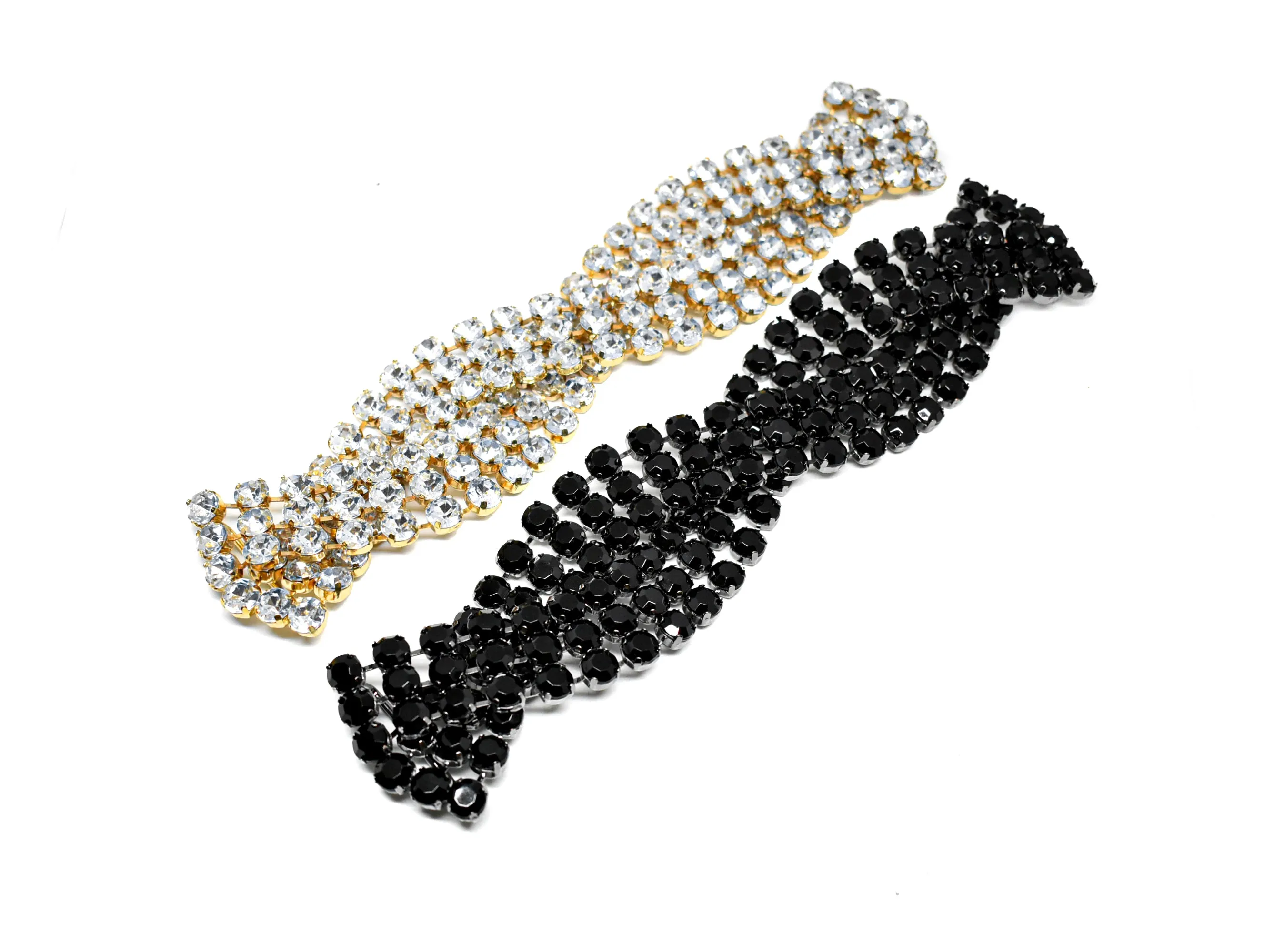 Chic 3-line Braided Rhinestone Connector/Closure