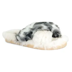 Chipmunk Faux Fur Indoor White Flats