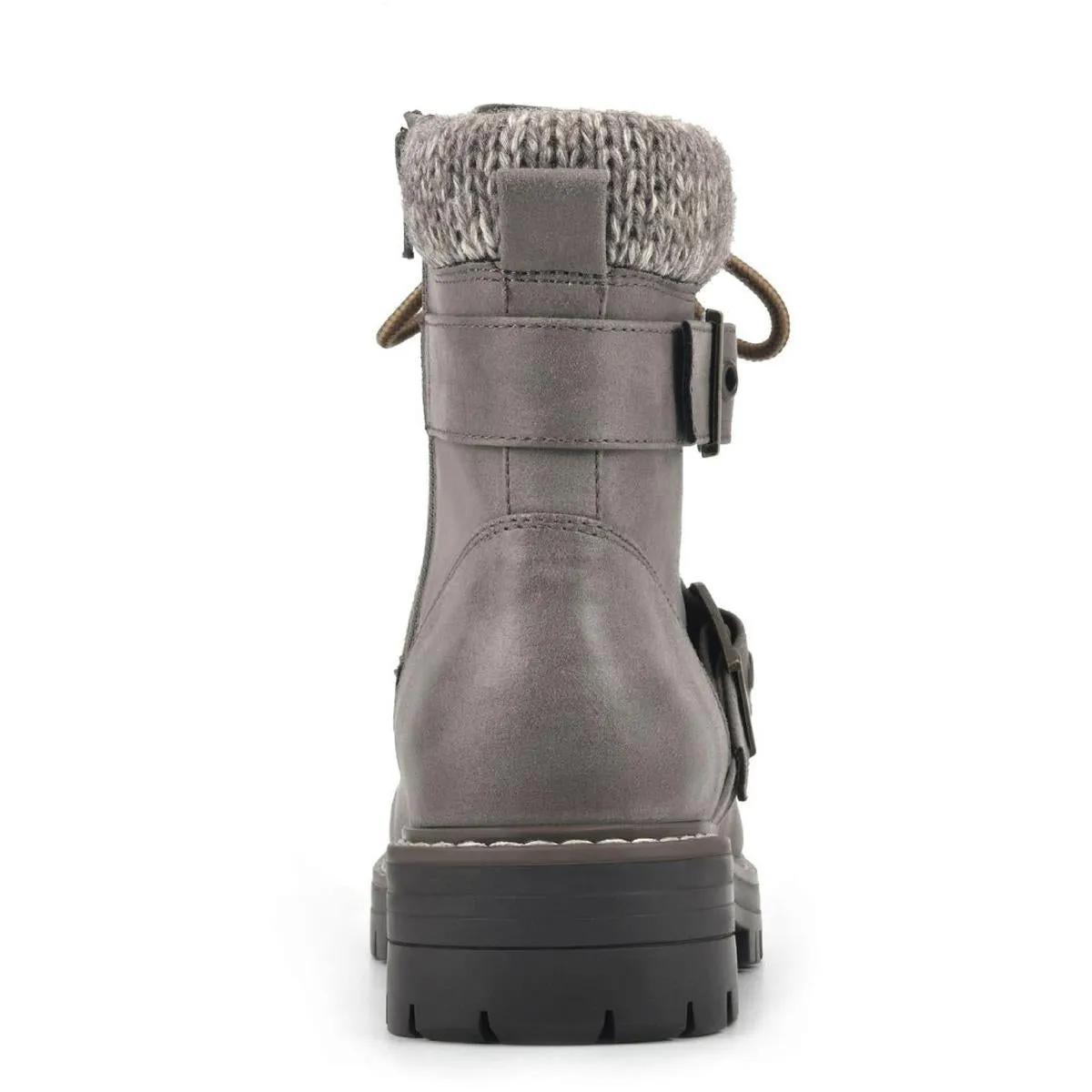 Cliffs by White Mountain Womens Marlee Lugged Sole Combat & Lace-up Boots
