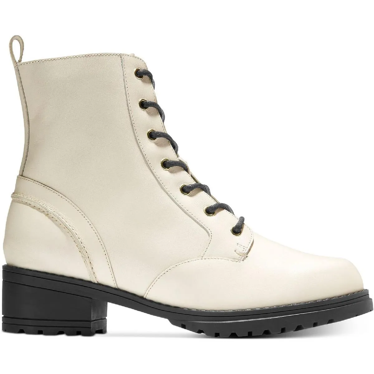 Cole Haan Womens Camea Zipper Combat & Lace-up Boots