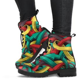 Combat Boots - Graffiti Fashion #12 | Vegan Leather Lace Up Boots Women, Women's Boots, Men's Boots 9.5, Custom Shoes, 90s Boots, 2000s Boots