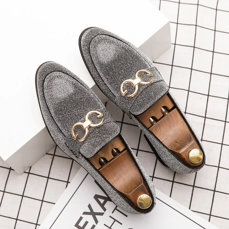 Fashion Design Casual Bling Leather Shoes Men Brand Lazy Footwear Slip On Loafers Driving Shoes