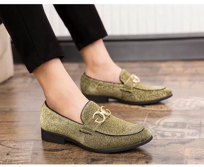 Fashion Design Casual Bling Leather Shoes Men Brand Lazy Footwear Slip On Loafers Driving Shoes