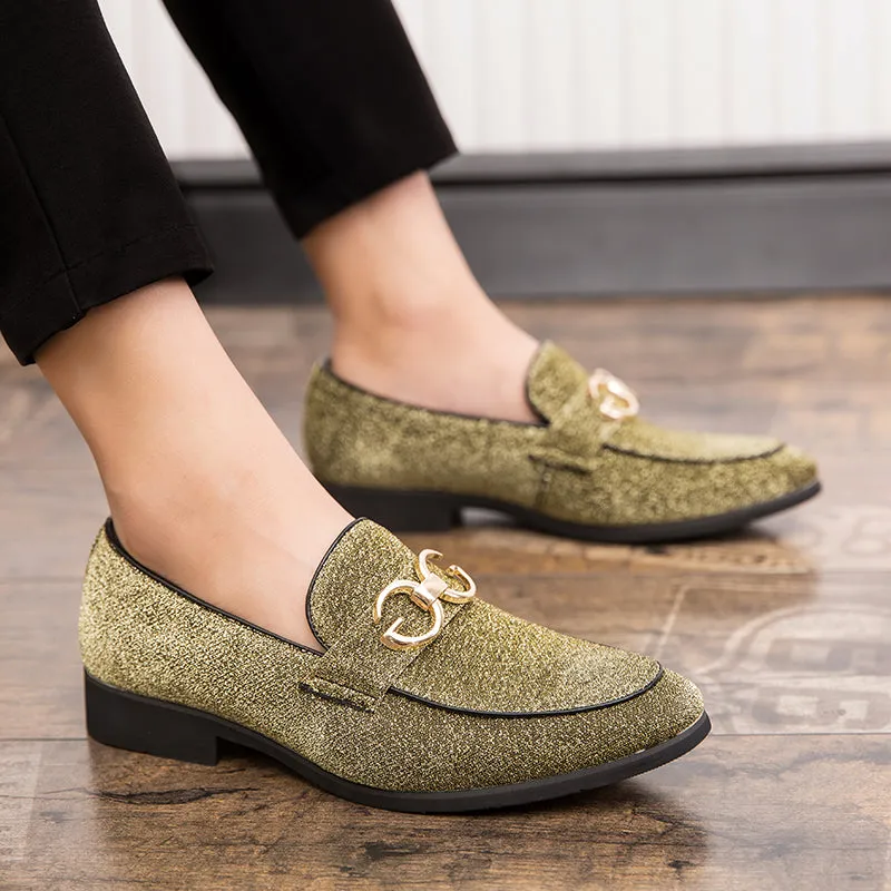 Fashion Design Casual Bling Leather Shoes Men Brand Lazy Footwear Slip On Loafers Driving Shoes