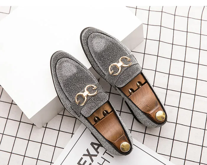 Fashion Design Casual Bling Leather Shoes Men Brand Lazy Footwear Slip On Loafers Driving Shoes