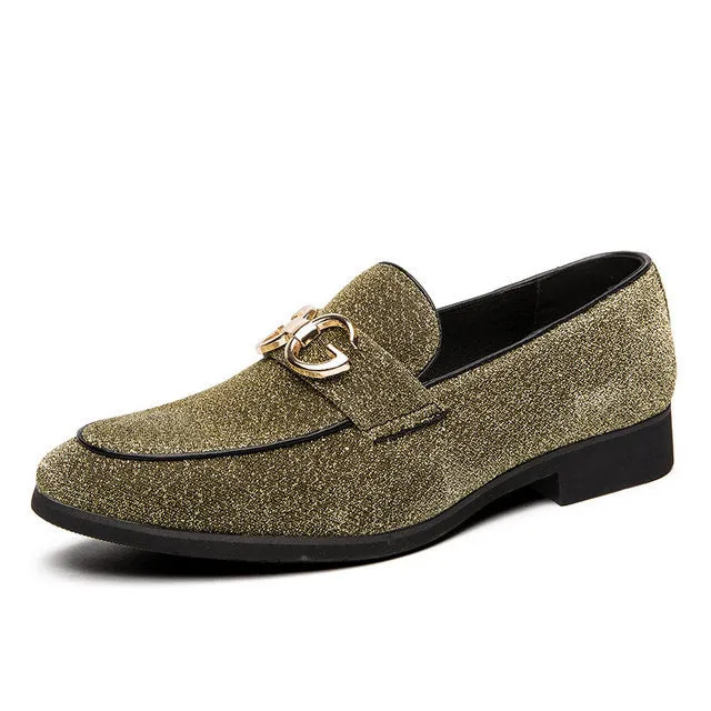 Fashion Design Casual Bling Leather Shoes Men Brand Lazy Footwear Slip On Loafers Driving Shoes