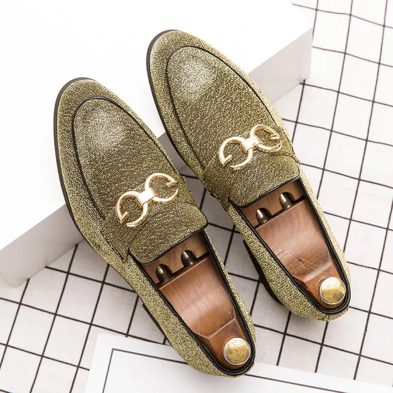 Fashion Design Casual Bling Leather Shoes Men Brand Lazy Footwear Slip On Loafers Driving Shoes