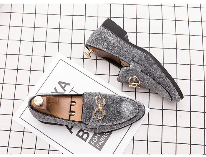 Fashion Design Casual Bling Leather Shoes Men Brand Lazy Footwear Slip On Loafers Driving Shoes