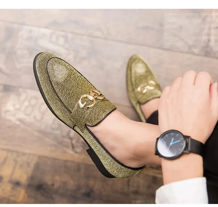 Fashion Design Casual Bling Leather Shoes Men Brand Lazy Footwear Slip On Loafers Driving Shoes