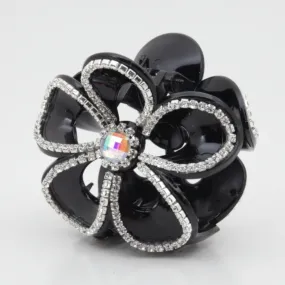 Five Petal Flower Rhinestone Decorative Hair Jaw Claw Clamp