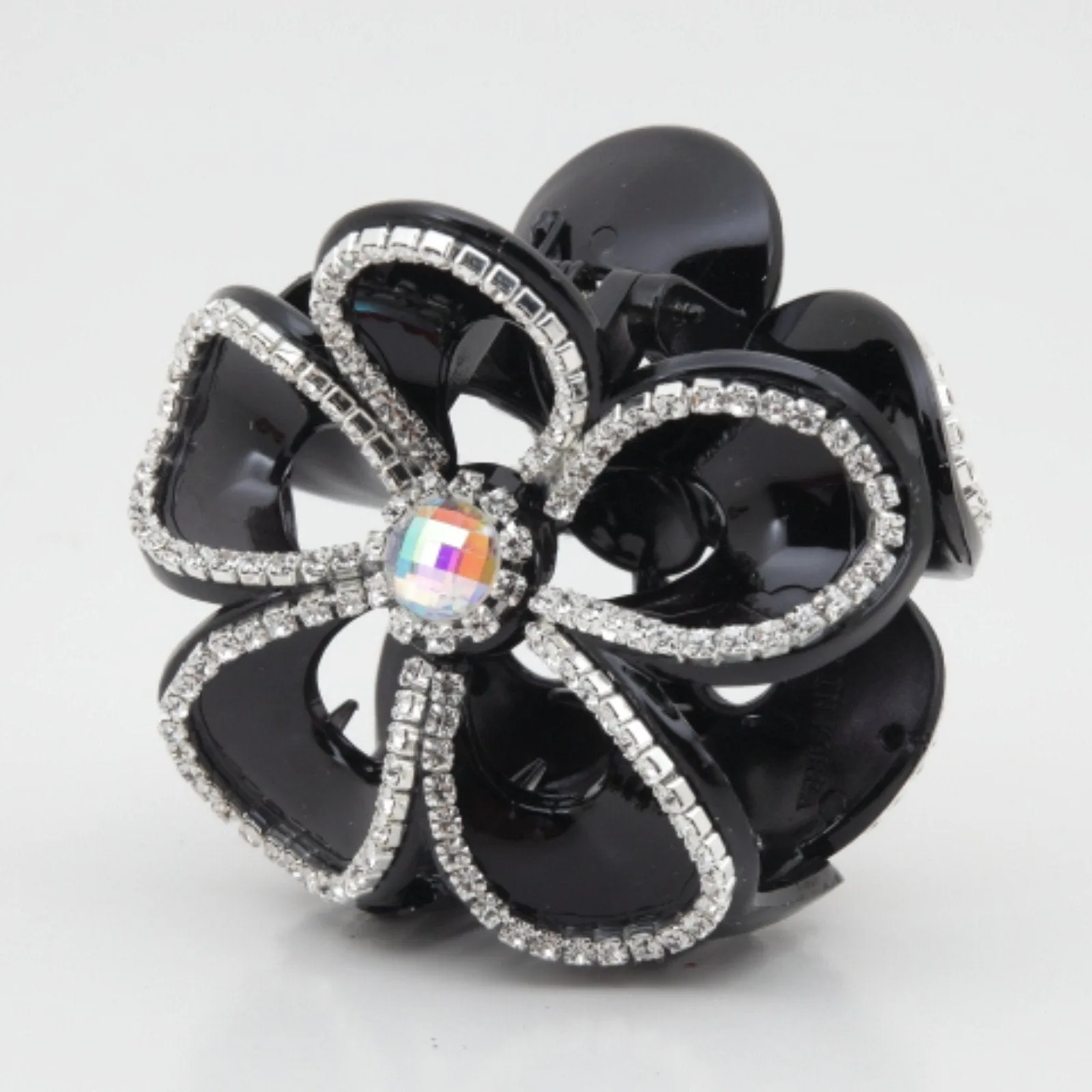Five Petal Flower Rhinestone Decorative Hair Jaw Claw Clamp