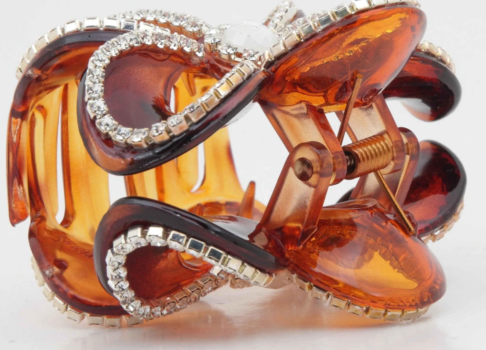 Five Petal Flower Rhinestone Decorative Hair Jaw Claw Clamp