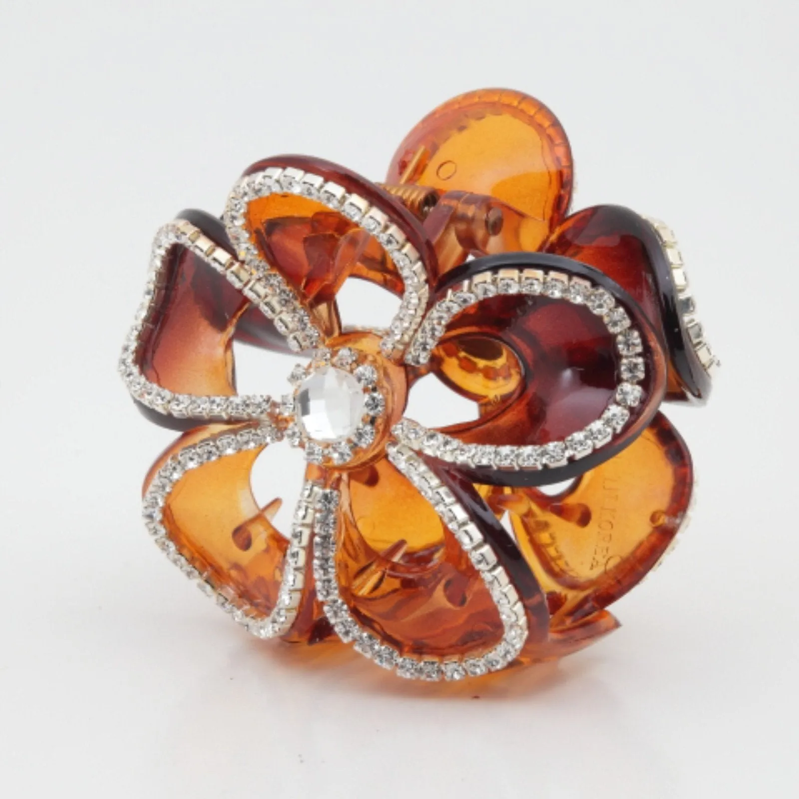 Five Petal Flower Rhinestone Decorative Hair Jaw Claw Clamp