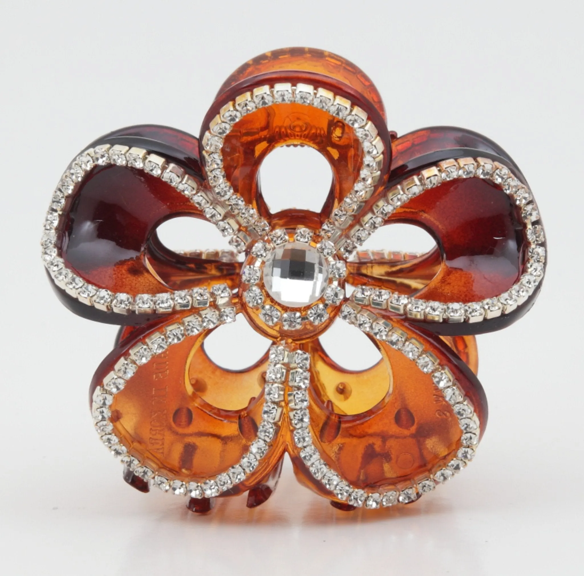 Five Petal Flower Rhinestone Decorative Hair Jaw Claw Clamp