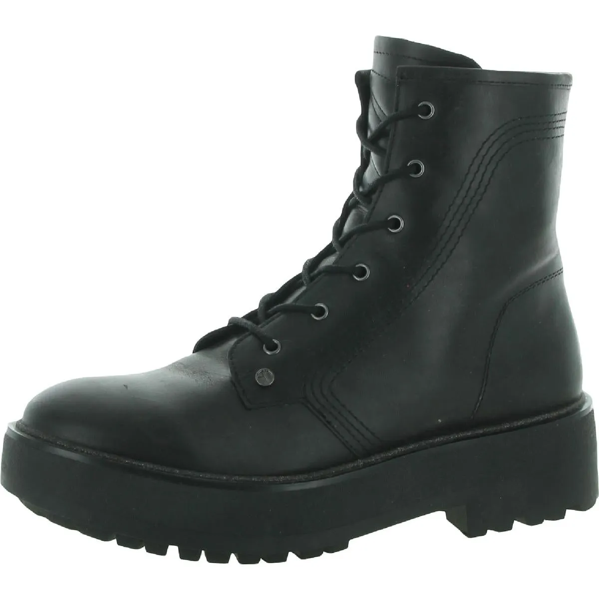 Franco Sarto Womens Jensine Leather Combat & Lace-up Boots