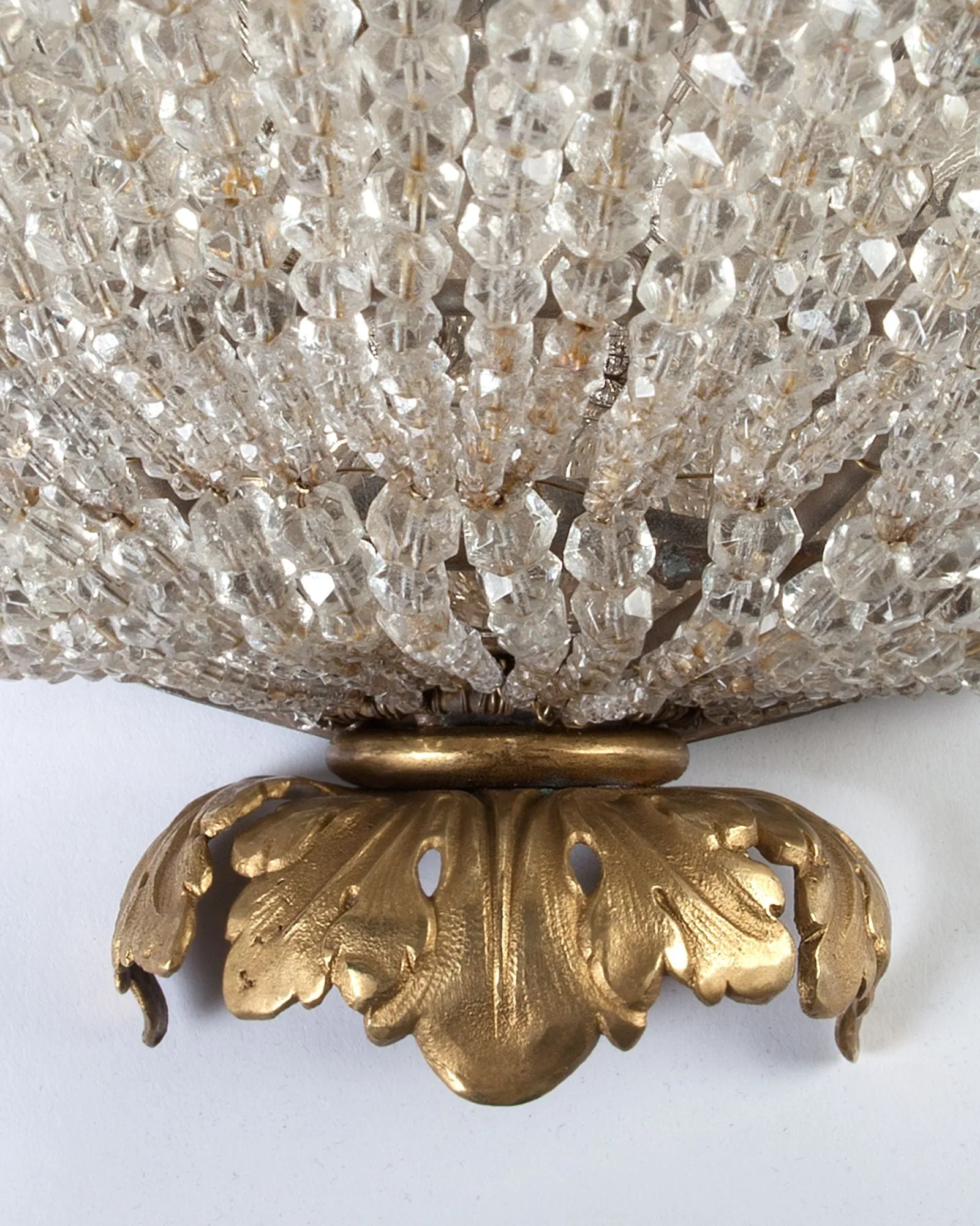 Gilded Sconces with Beaded Crystals