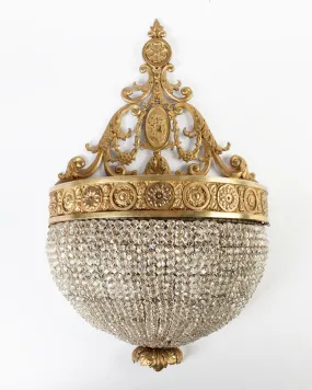 Gilded Sconces with Beaded Crystals