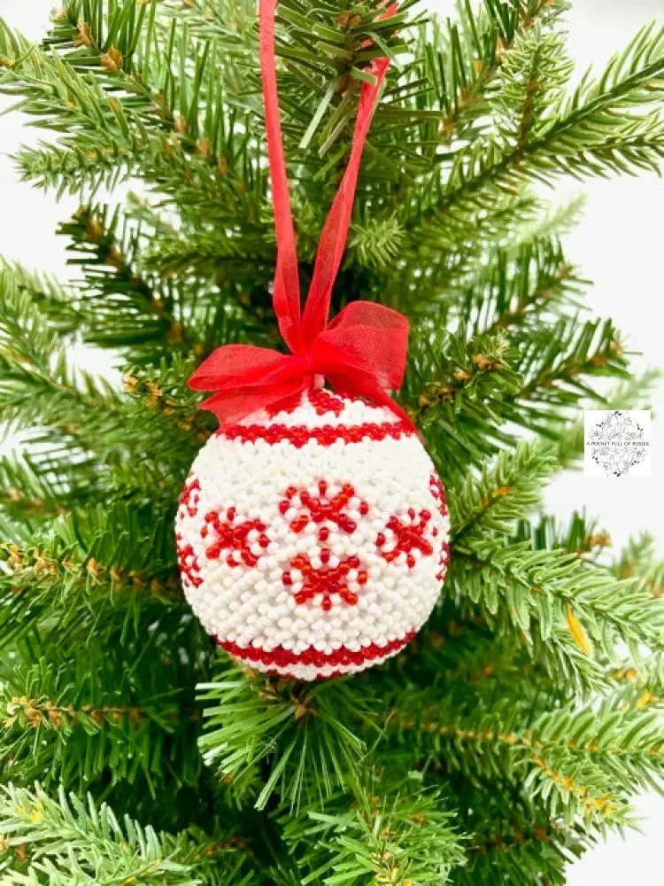 Handmade Beaded Hanging Christmas Ball Ornaments