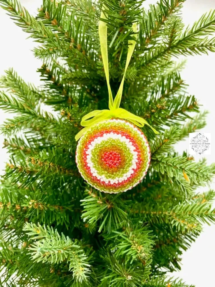 Handmade Beaded Hanging Christmas Ball Ornaments