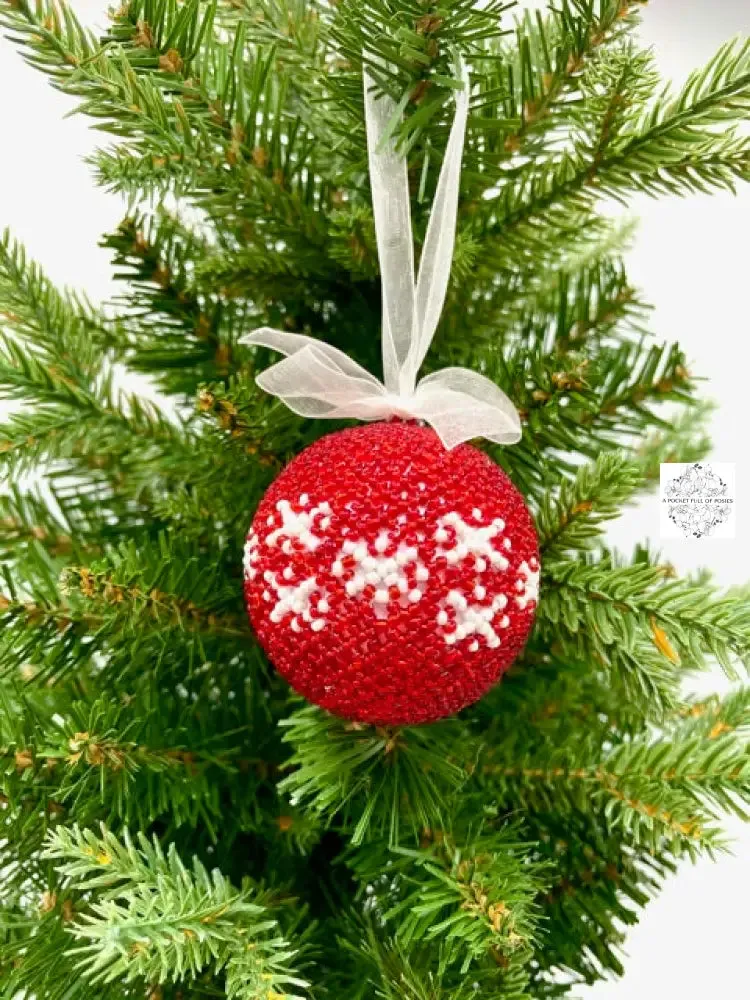 Handmade Beaded Hanging Christmas Ball Ornaments