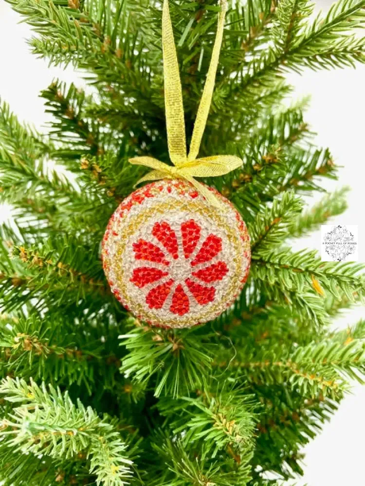 Handmade Beaded Hanging Christmas Ball Ornaments