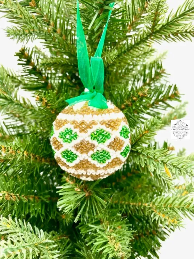 Handmade Beaded Hanging Christmas Ball Ornaments