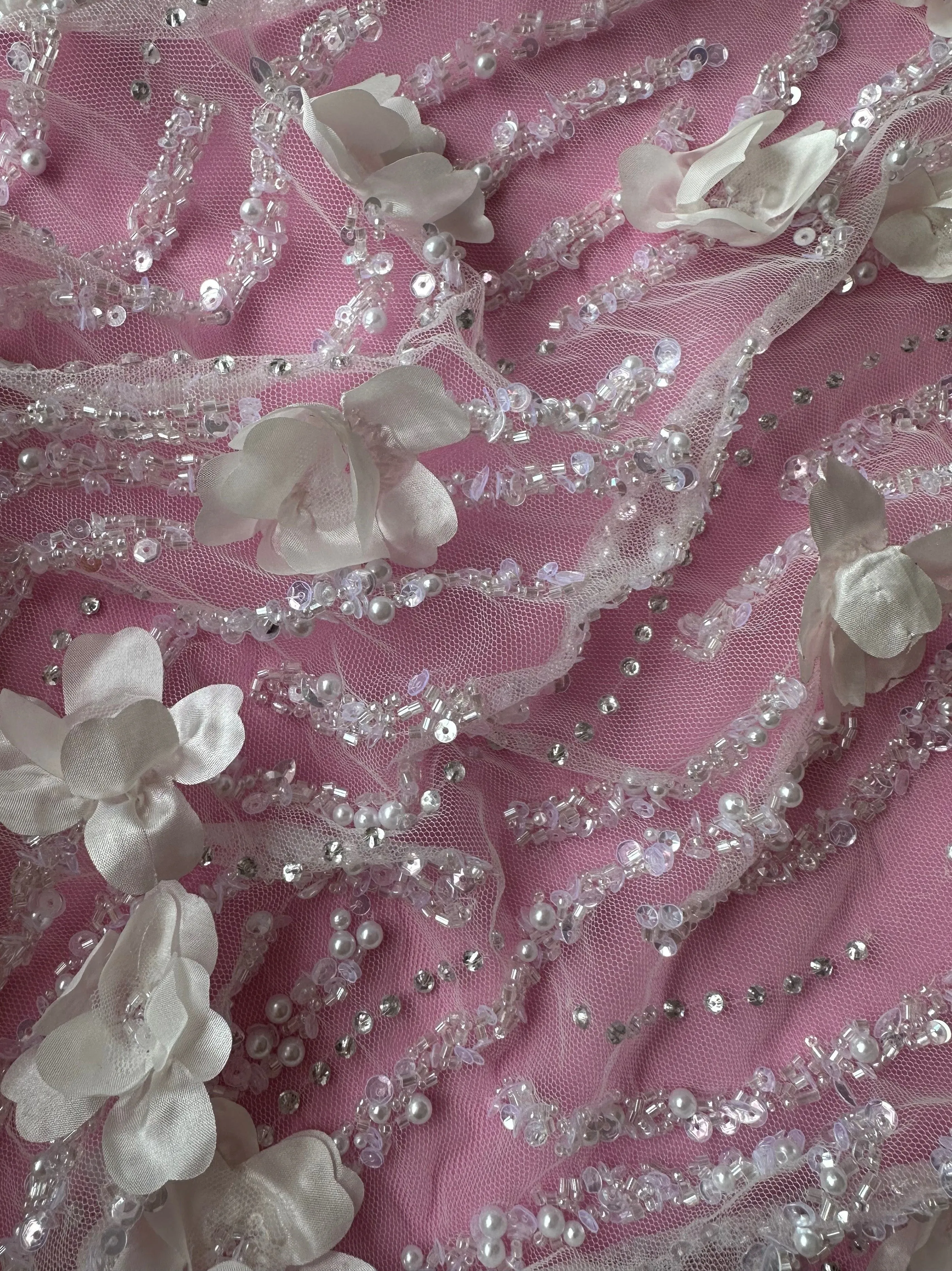 Ivory 3D Flower Lace – Grecia