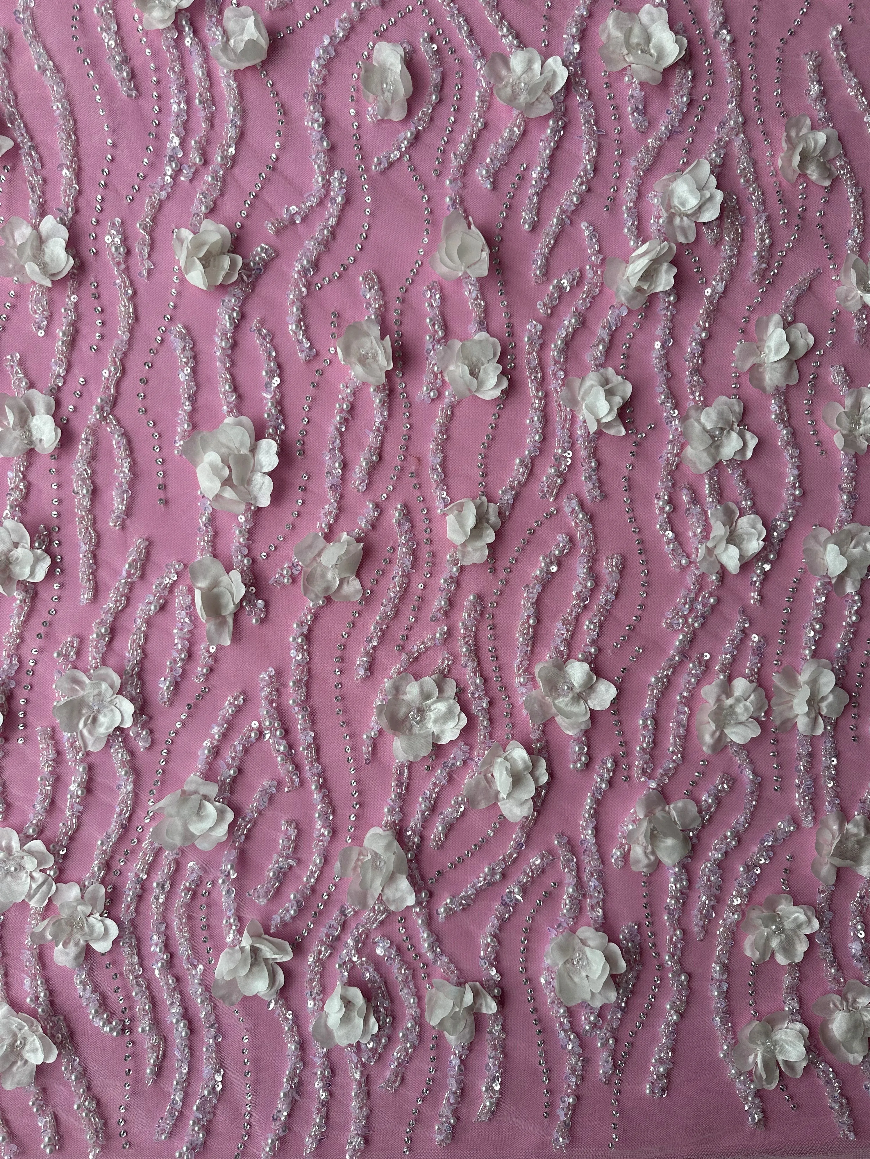 Ivory 3D Flower Lace – Grecia