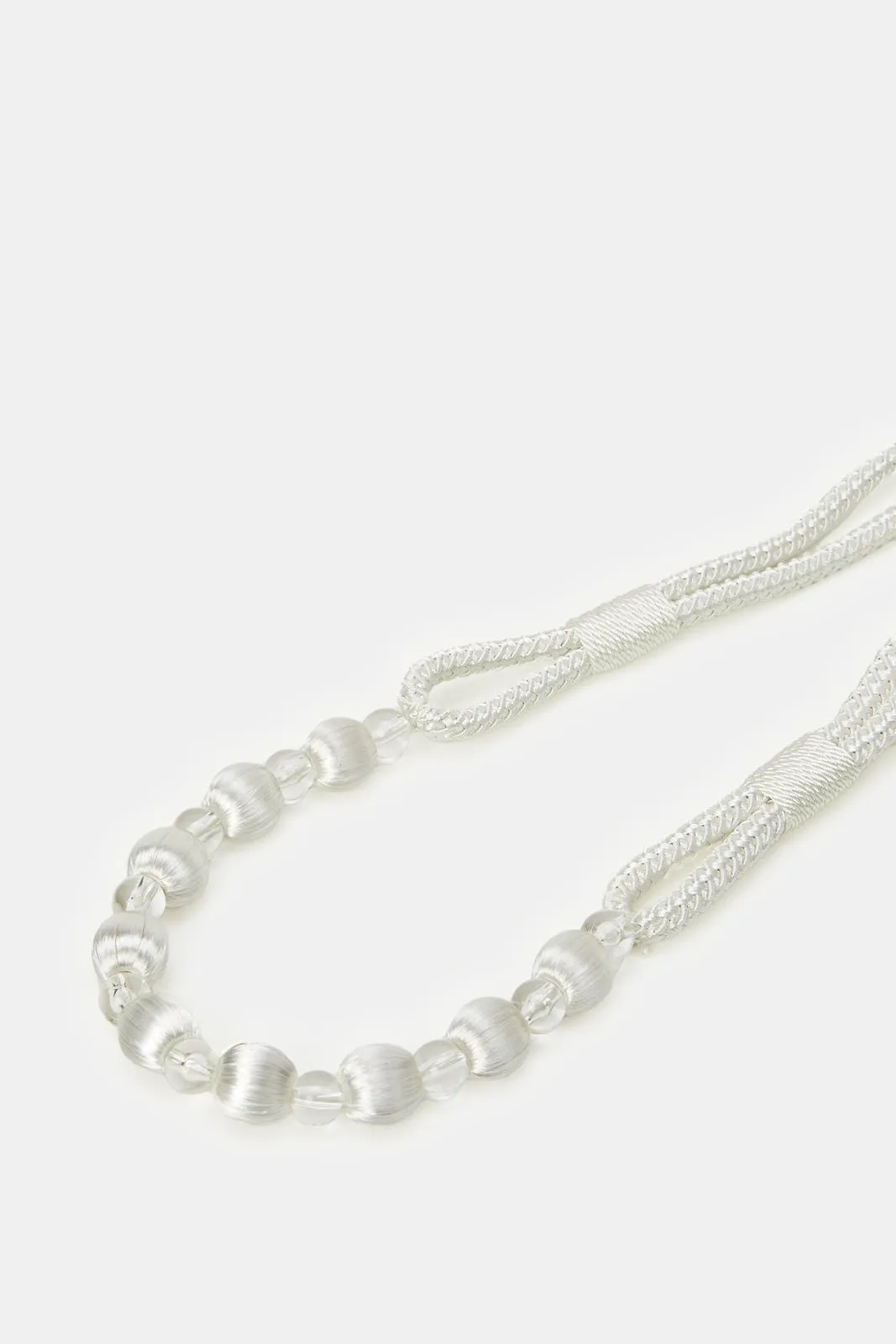 Ivory Beaded Tieback Tassel